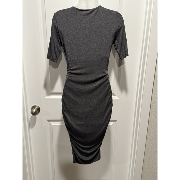A Pea In The POD Grey Maternity Bodycon Dress XS T-Shirt X-Small Scrunch Sexy - Picture 4 of 9